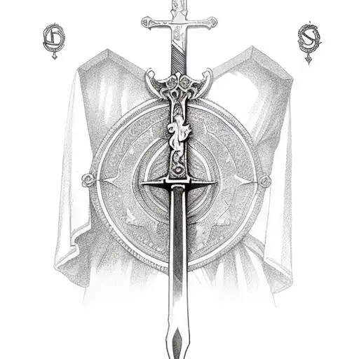 Sword With A Rosary Wrapped Around
