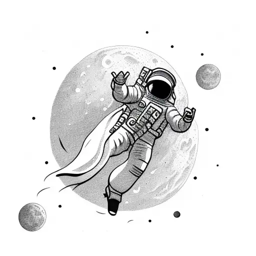 Astronaut Hanging On Edge Of Crescent Moon