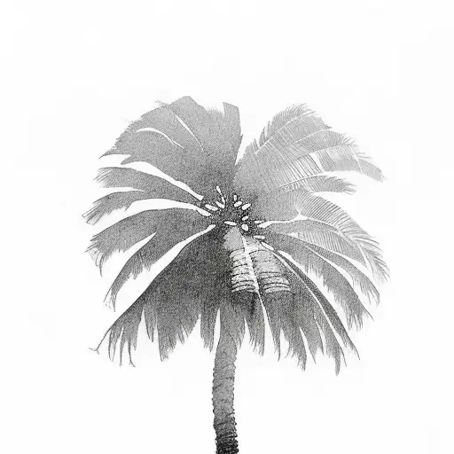 Palm Tree 3 Butterflies A Boy Climbs The Tree