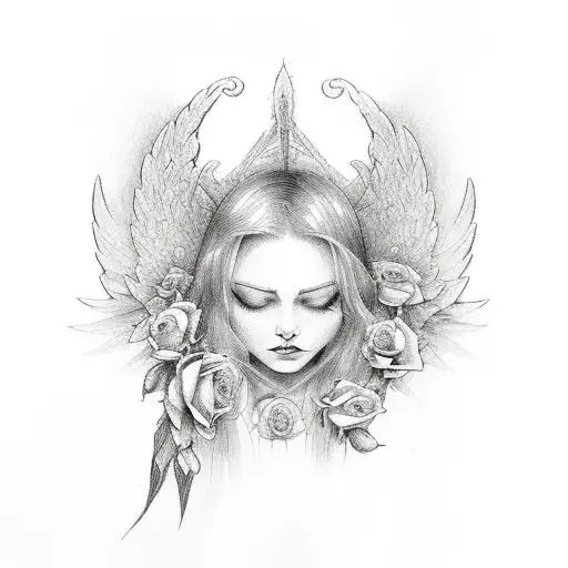 Roses With Angel Wings