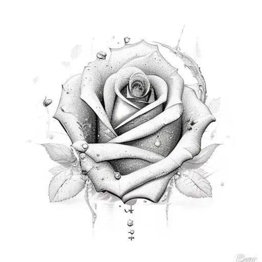 Bpk Old Graving In Metal With Rose Viens