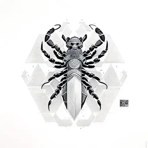 Matheo's Name Incorporated Into A Intricate Scorpion Design