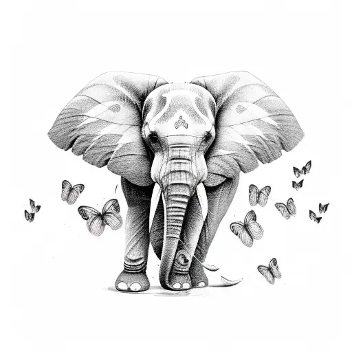 Elephant With Ears Like Butterfly Wings