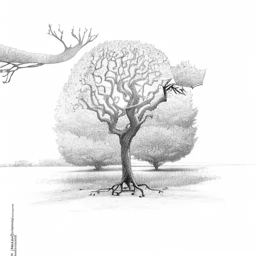 A Leafless Tree Whit A Boy Sitting And Reading A Book