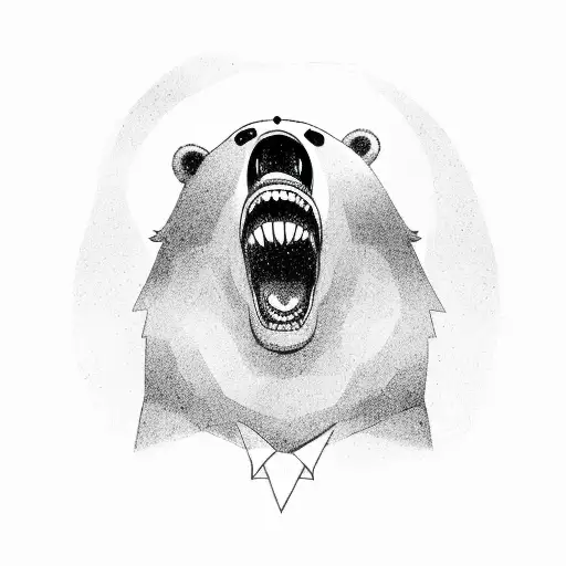 Shadowed Bear Standing Up And Screaming