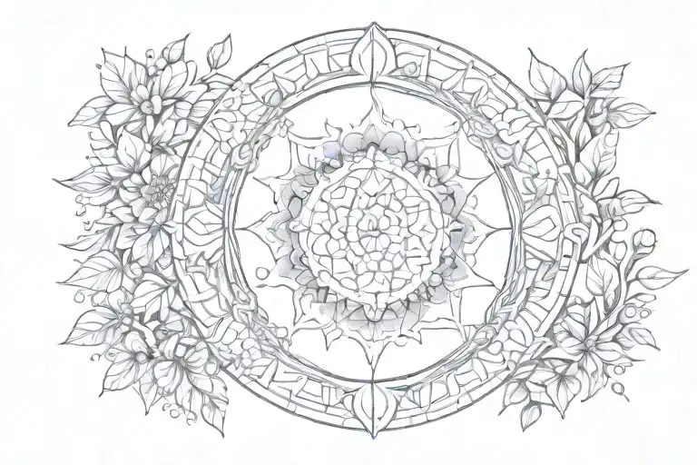 Nature Feminine Moon Mandala Design Incorporating