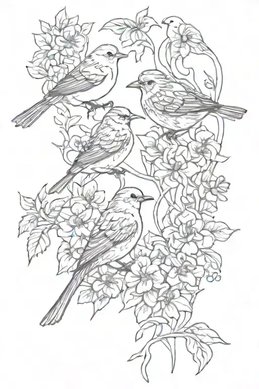 Wild Flowers Music Birds