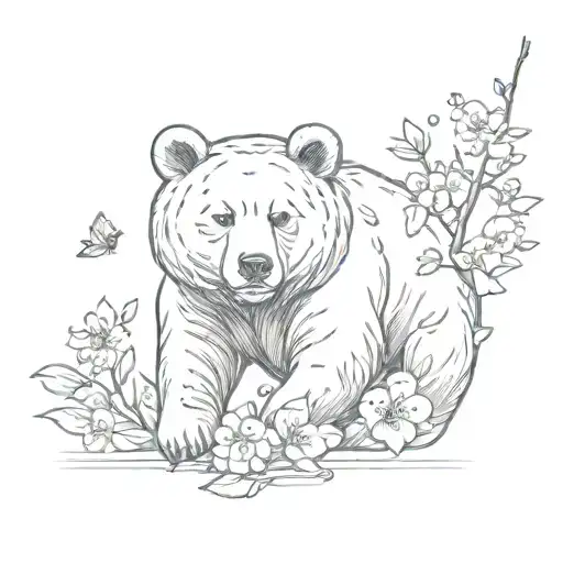 Bear With Cherry Blossom