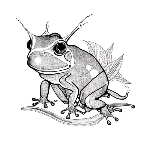 Tropical Flowers With Coqui Frog And A Zulu Tribe Shield