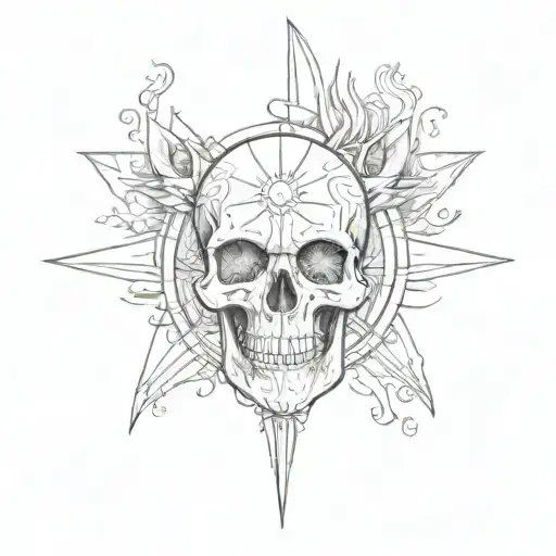 Skull With Sun Shoulder