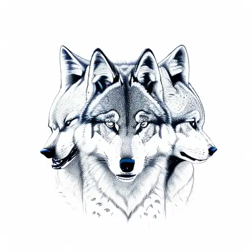 Odin With Three Black Wolfs