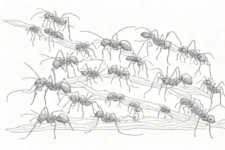 Line Of Ants Walking Around Bicep
