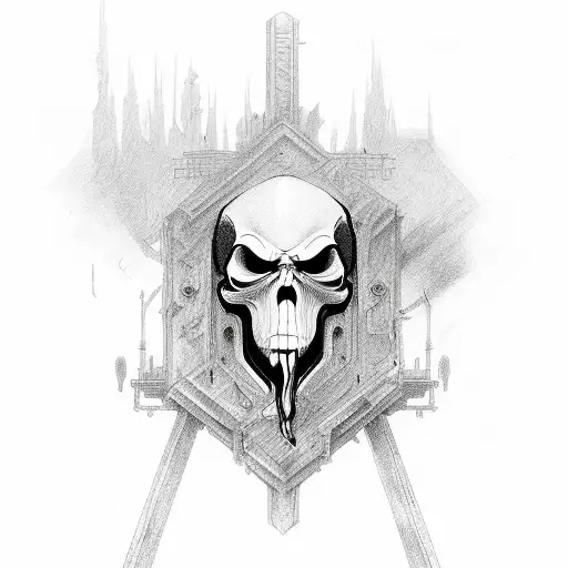 Black Lines Which Descend From A Grim Reaper