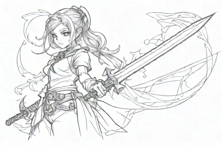 Dainty And Cute Alex With A Sword Through It