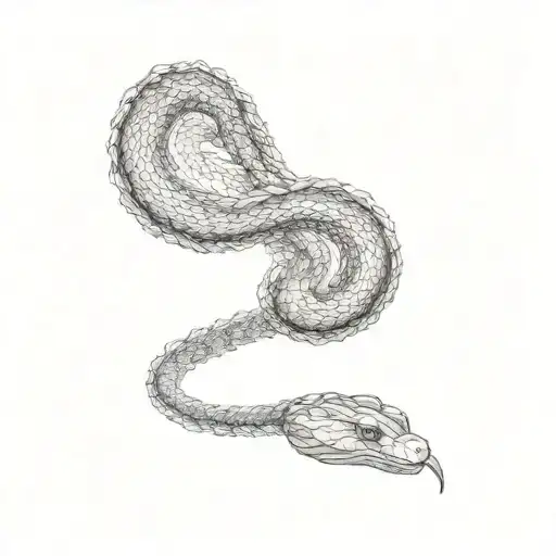 A Snake On A Black Background