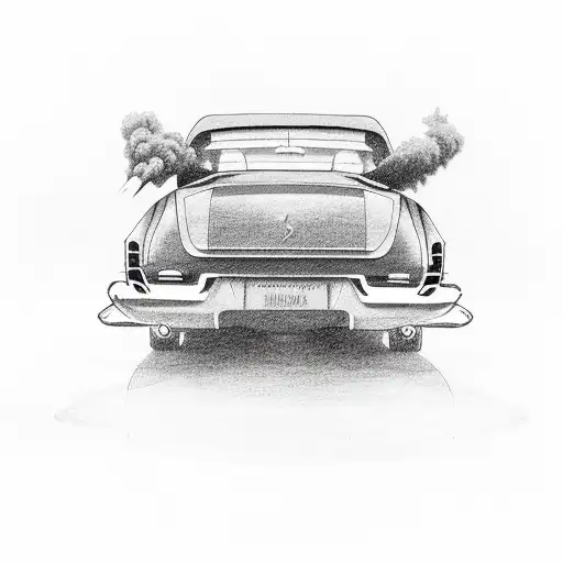 A Vintage Car With Smoke Coming Out Of Its Exhaust