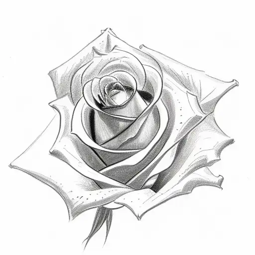 A Sketch-style Tattoo Depicting A Rose And A Rosary Entwined Together Tattoo