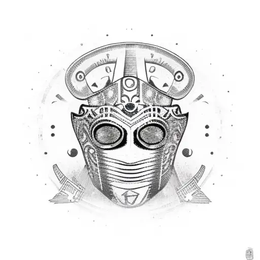 Lucha Libre Mask With Aztec Calendar