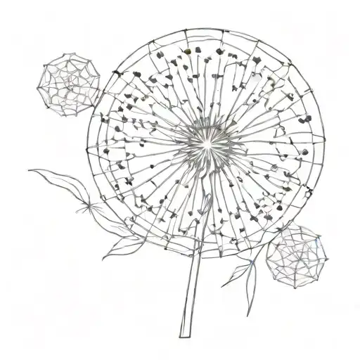 Dandelion Flower Inside Geometric Shape
