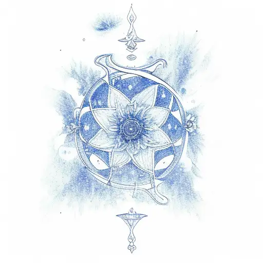 Aquarius Constelation With Flower