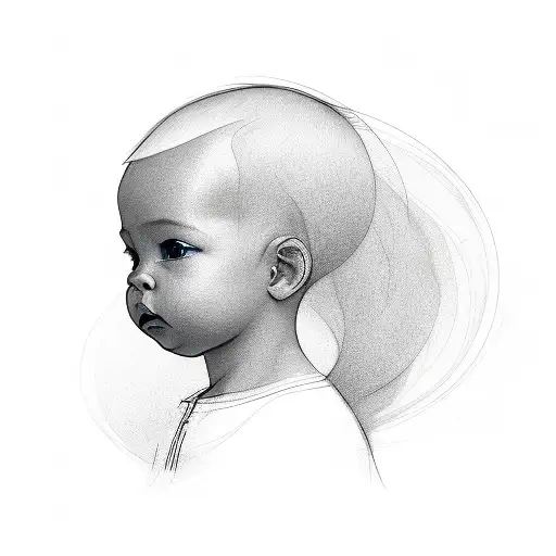 Side Profile Baby Face With Name Princeton