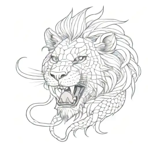 A Lion In The Teeth Of A Snake