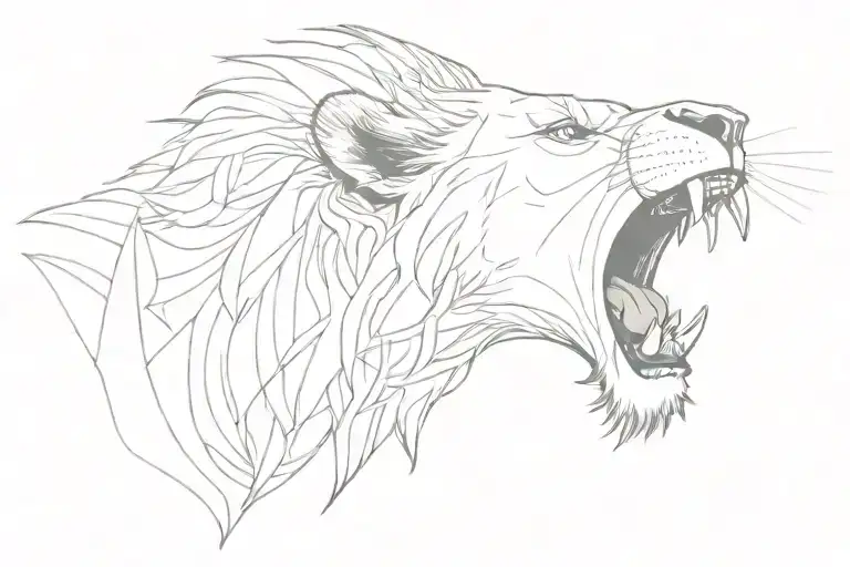 Lion With Open Mouth