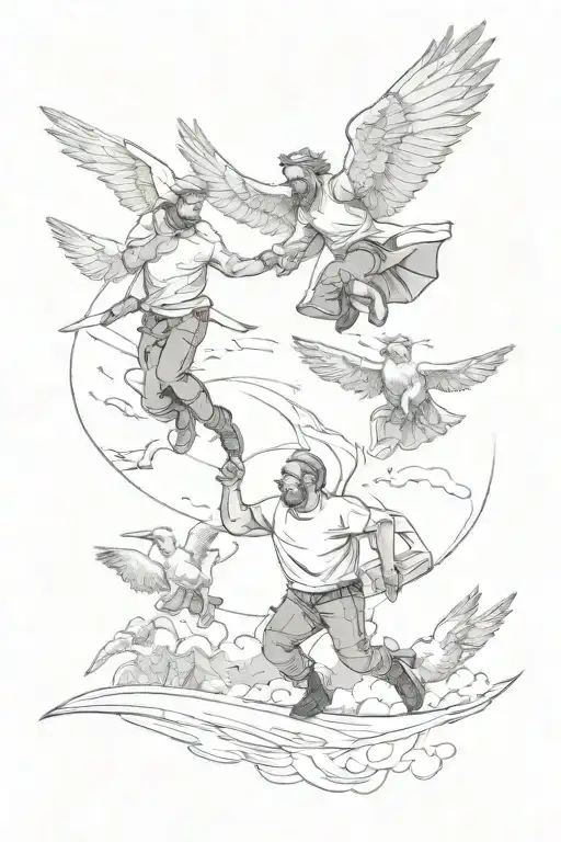 A Sketch Of A Father And Husband Balancing His Family Life With His Passion For Flying
