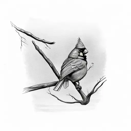 Cardinal On A Branch With The Branch Saying Samuel