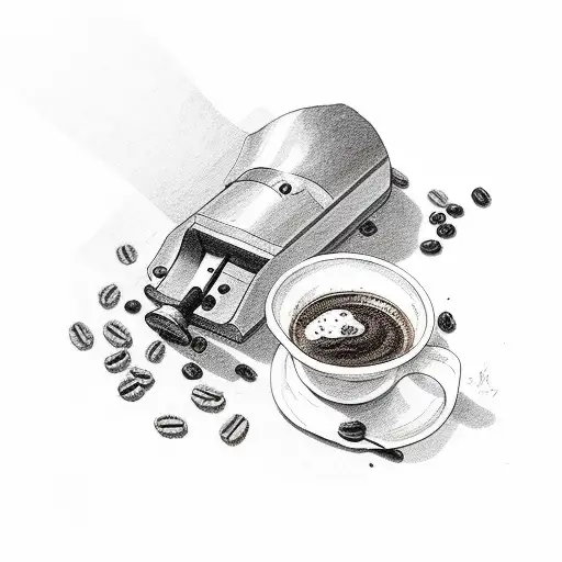 Gun Laying On Coffee Beans