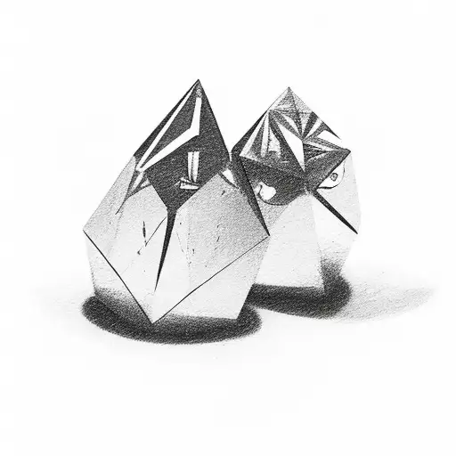 Two Black Diamonds With Skis Inside Of Them