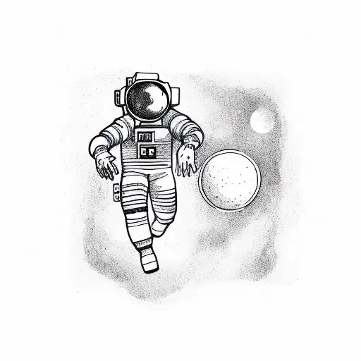 Astronaut Playong Basketball