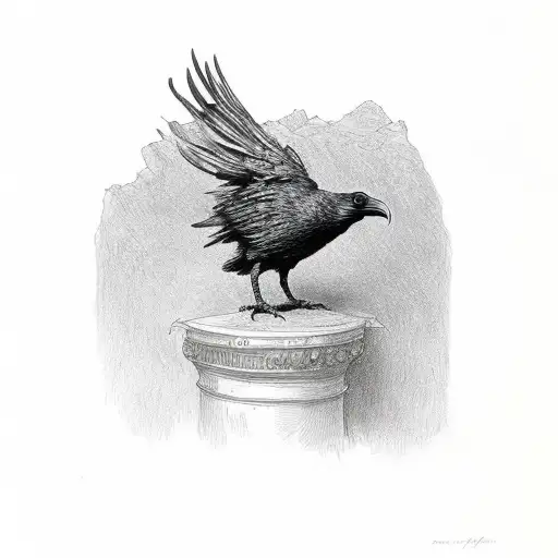 Edgar Allen Poe's Raven Standing On The Wall From Cask Of Amontillado