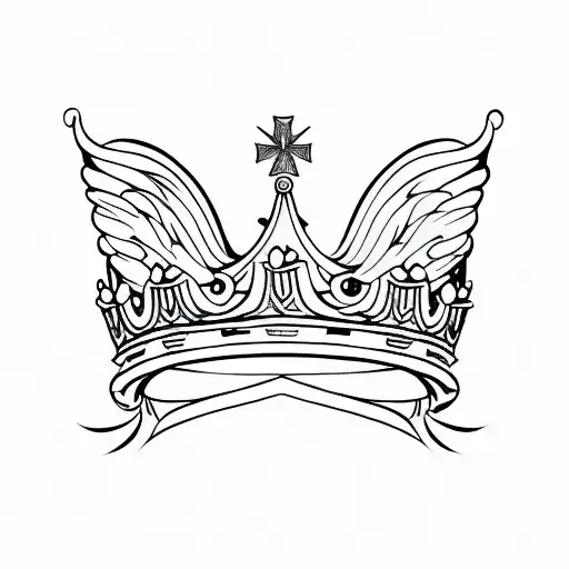 Angel Wings With Crown