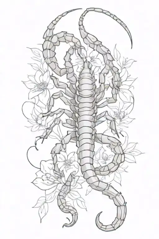 Scorpion With Flowers