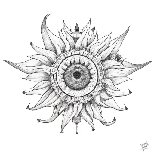 Ship Anchor With Sunflowers Emerging Around It