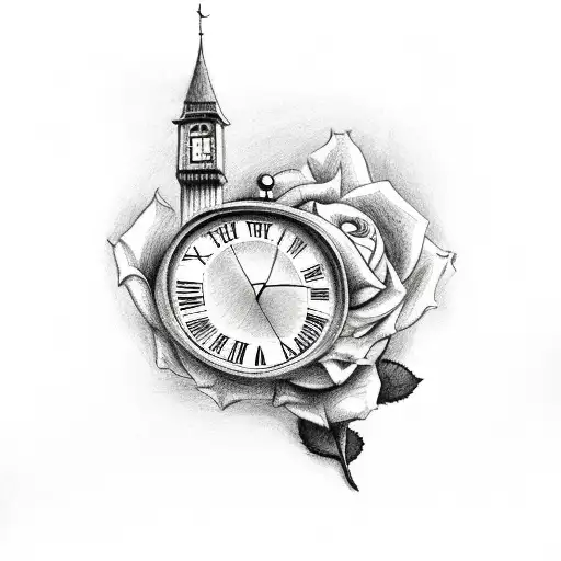 Rose With Clock Tower