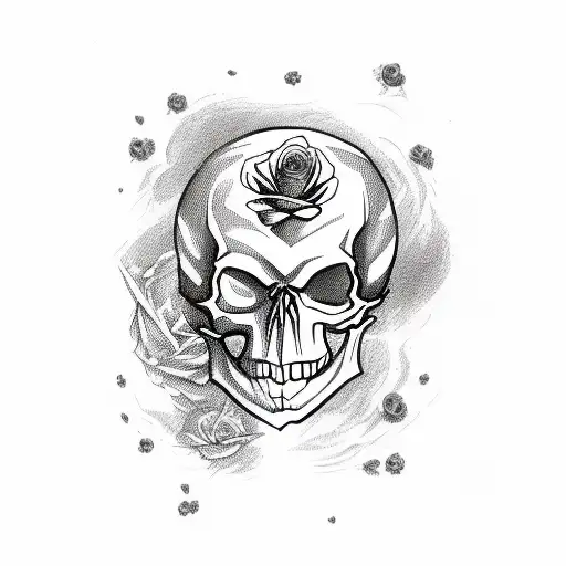 Skull And Roses In Space