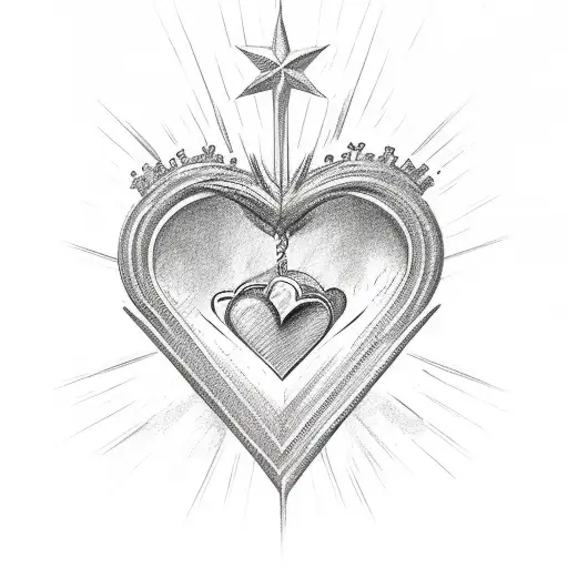 Love Heart Crown Gold-star Empire