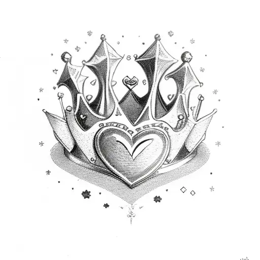 Love Heart Crown Gold-star Empire