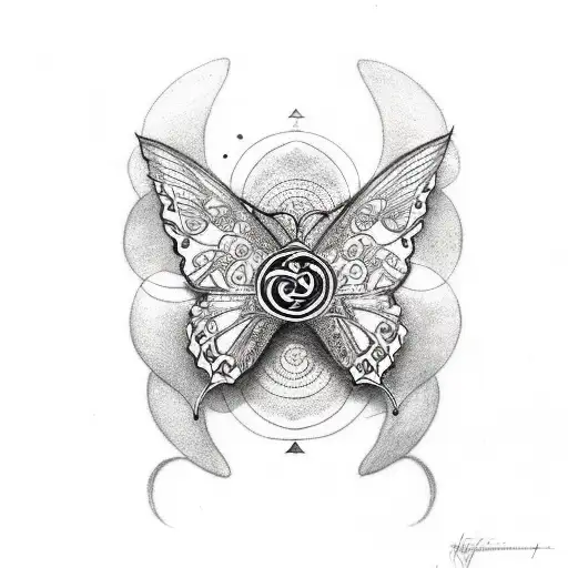 Butterfly With Incorporated Om Symbol