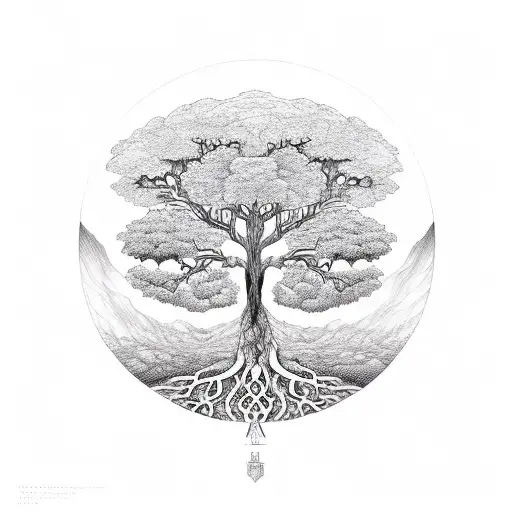 Tree Of Life With A River