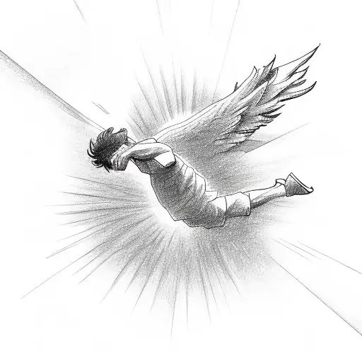 2D Drawing Of Icarus Falling