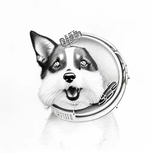 A Sketch Of A Dog Playing A Musical Instrument