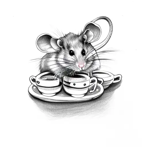 Rat Drinking Coffee