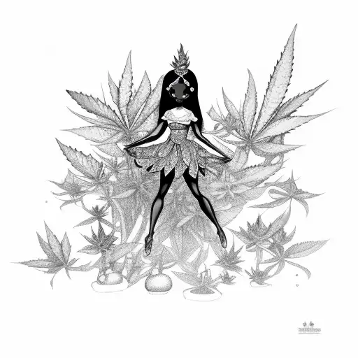 A Black Fairy In A Marijuana Garden