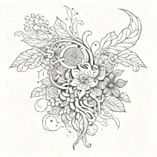 An Abstract Design Merging Microbiology And Nature Elements