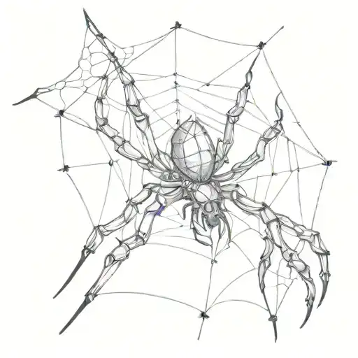 Devil Fighting Spider In Spider Web