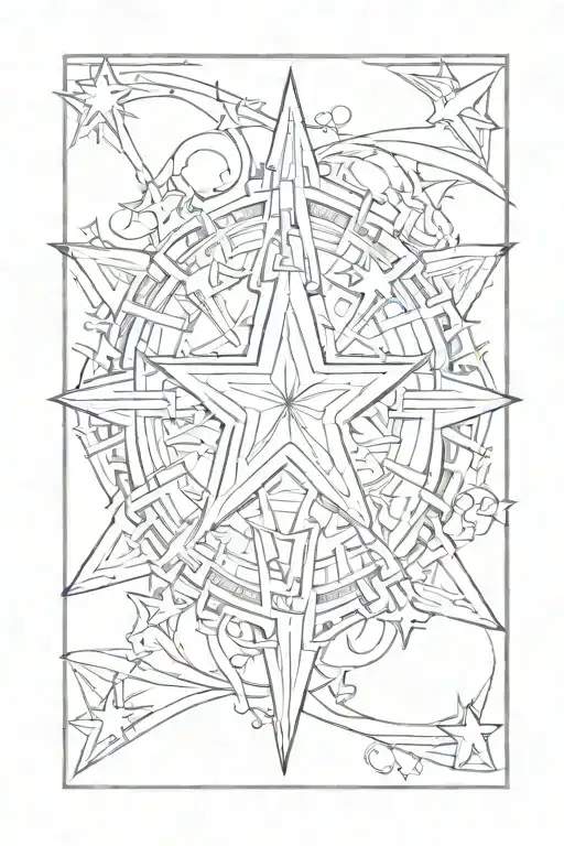 H And Star Shape Outline