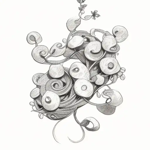 Vine Winding Along Elbow With Small Flowers